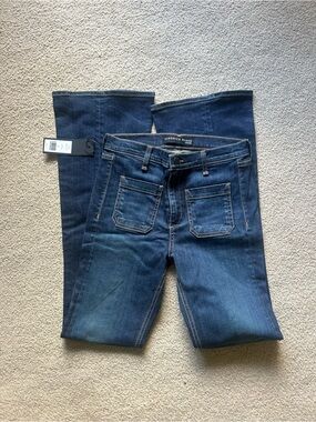 Veronica Beard Indigo Flare Wide-Leg Jeans